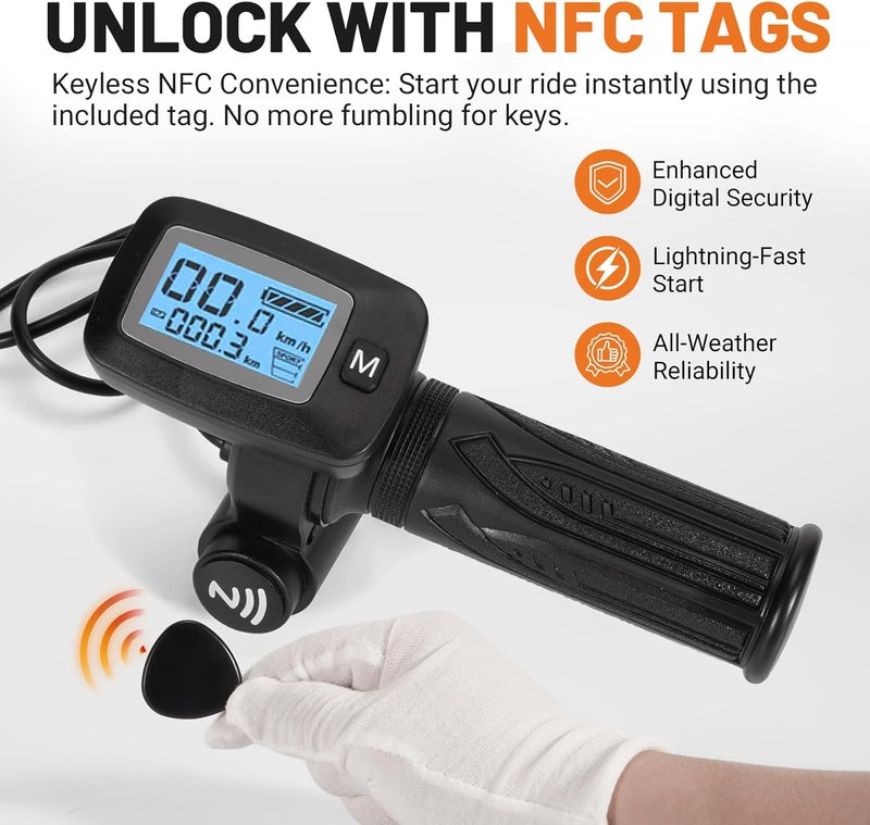 Dilomber Upgrade 48V Bike Throttle Left Side Grips Fits for Tuttio Soleil 01 Electric Dirt Bike w/LCD Display M Button Only (New Version, Cannot Be Used Interchangeably with The Old Throttle) - Image 2